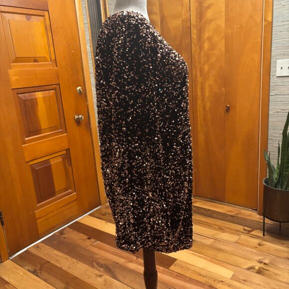 Black w/Rosegold Sequin Formal Top XL - Picture 2 of 4